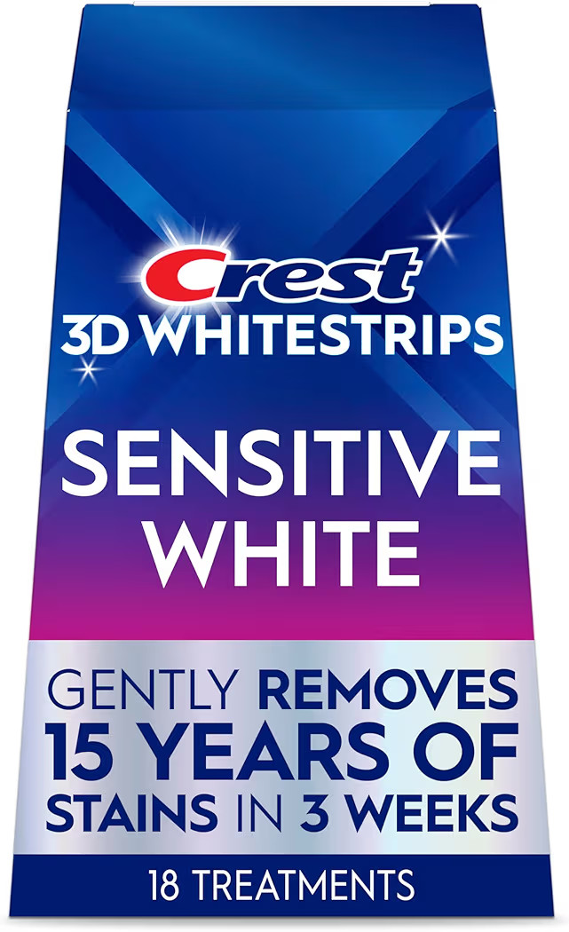 Crest 3D Whitestrips Sensitive At-Home Teeth Whitening Kit, 18 Treatments, Gently Removes 15 Year... | Amazon (US)