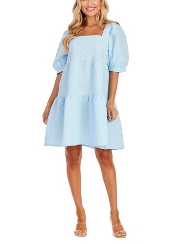 Mud Pie Women's Barbara Tiered Dress Bl-M; Medium | Amazon (US)