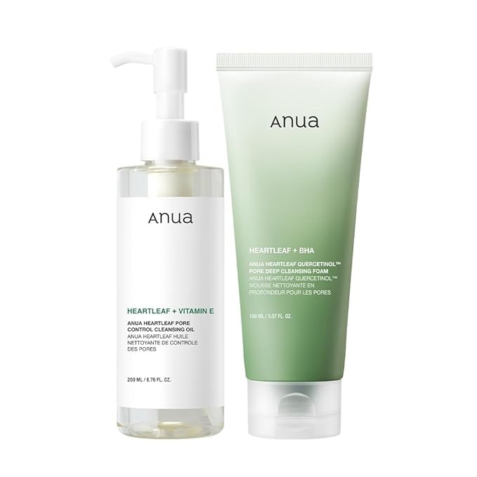 Anua Double Cleanser Duo for Facial Cleansing : Heartleaf Pore Control Cleansing Oil & Heartleaf ... | Amazon (US)
