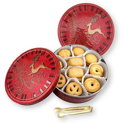 Jacobsens Danish Butter Cookies Reindeer Embossed Gift Tin 14.Oz. (400 g.) | Target