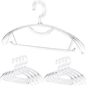 30 Pack Clear Plastic Hangers,Crystal Clothes Hangers ,Transparent Hanger with Non-Slip Pant Bar | Amazon (US)