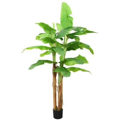 Artificial Banana Tree with Pot 118.1" Green | Wayfair North America