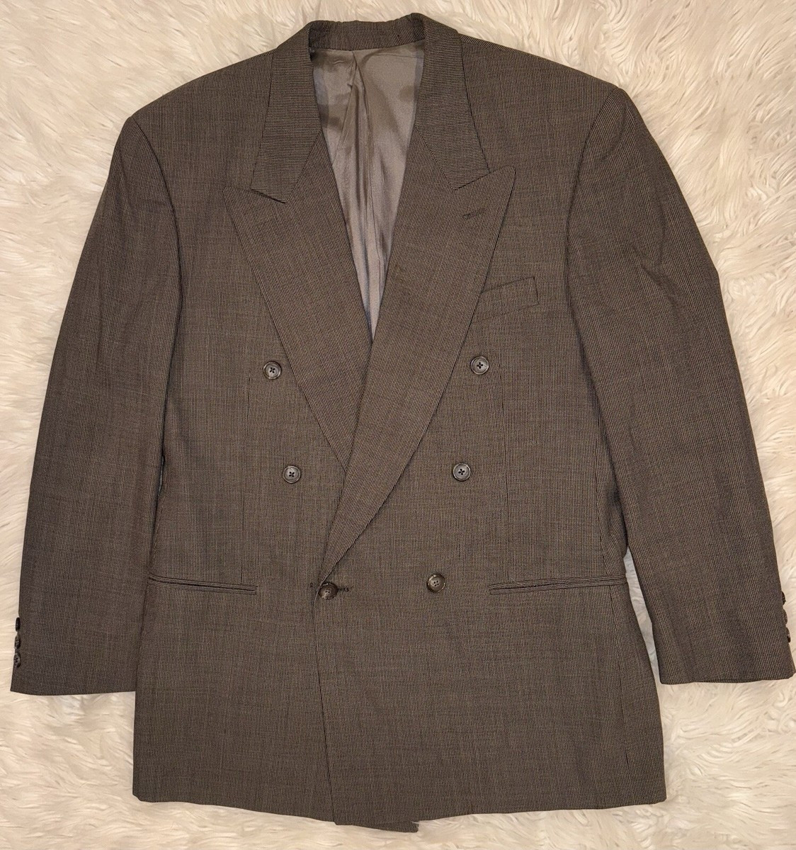 Vtg Givenchy Monsieur Men Coat Blazer Double Breasted Dark Beige/Grayish Sz L  | eBay | eBay US