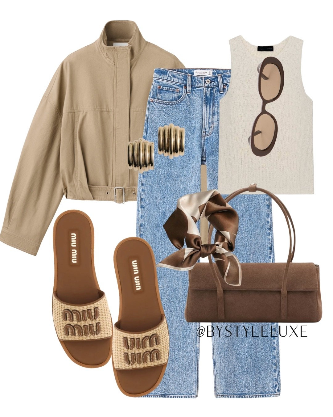 FUNNEL NECK JACKET - A short beige jacket with my fave jeans and sandals for spring/summer everyday 

#springoutfit #jeans #jacket 

#LTKeurope #LTKshoes #LTKspring