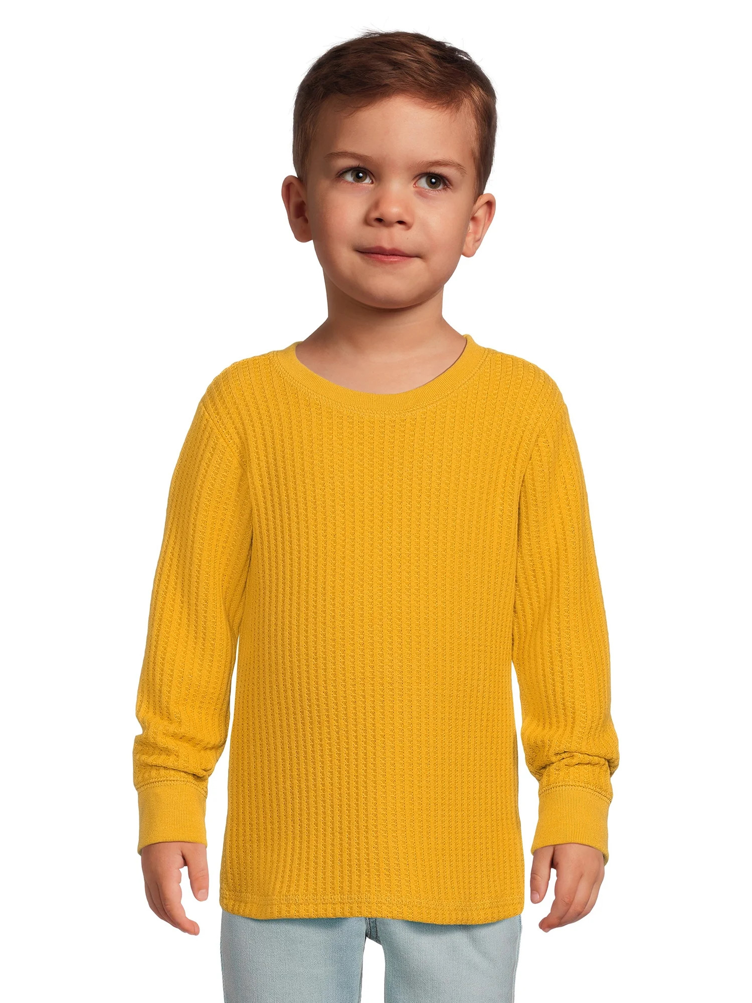 Garanimals Toddler Boy Long Sleeve Waffle Knit T-Shirt, Sizes 12M-5T | Walmart (US)