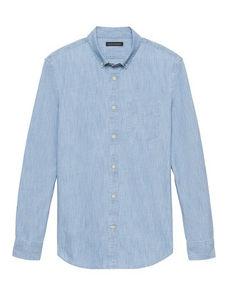 Standard-Fit Chambray Shirt | Banana Republic US