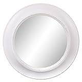 Patton Wall Decor 24 Inch Rustic Round Mirror in Distressed White | Amazon (US)