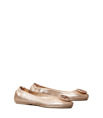 Tory Burch Minnie Travel Ballet Flat, Metallic Leather | Tory Burch (US)