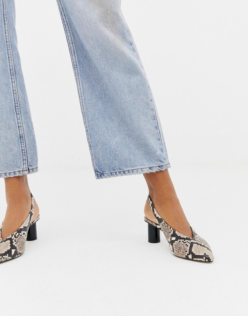 Office Mischief snake effect slingback heeled shoes - Multi | ASOS US