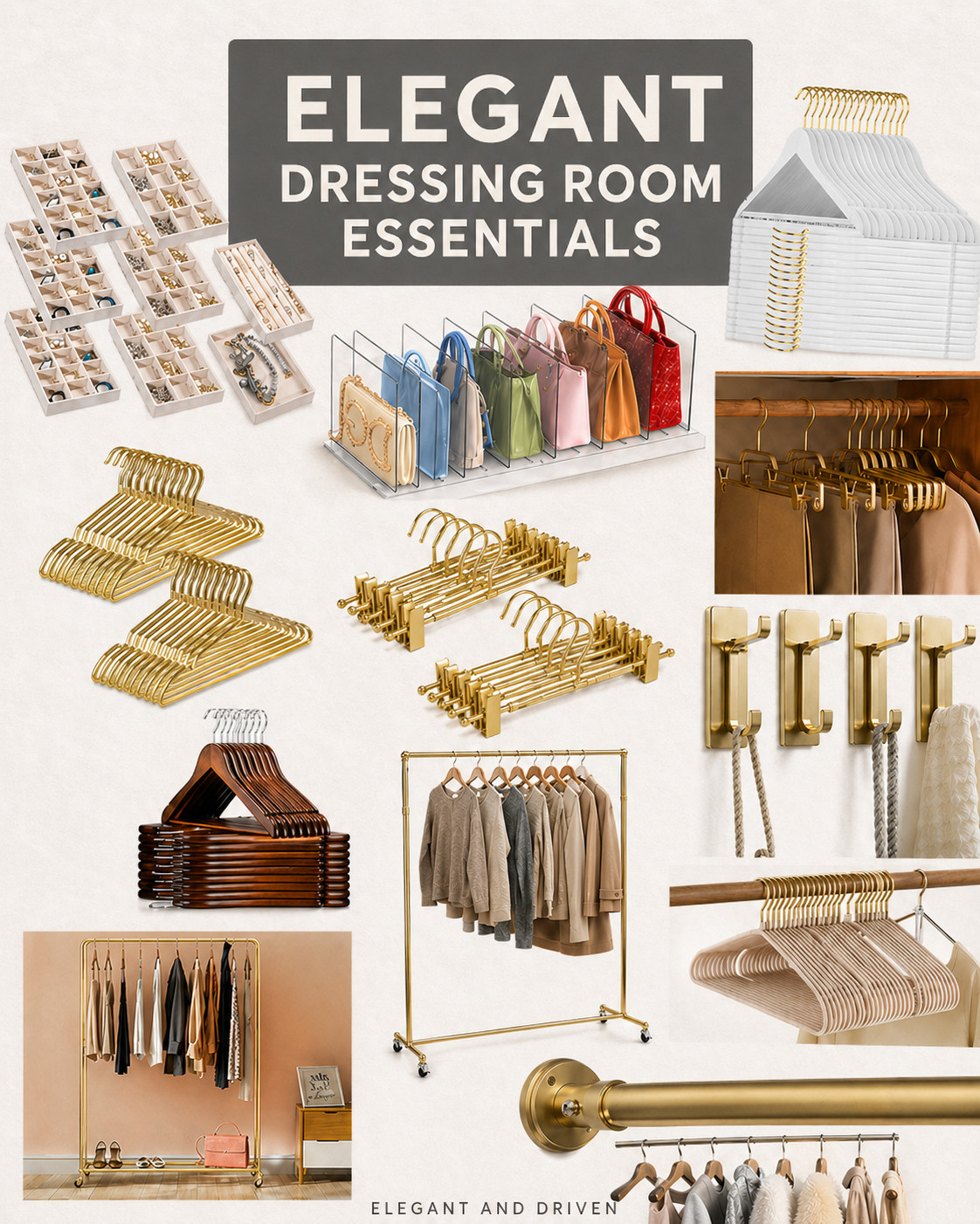 It is never just the clothes. It is the way you store them.

You have probably seen those beautiful walk-in closets and dressing rooms and wondered what makes them feel so elevated. It is not that the clothes are drastically different. Trends change, seasons change, wardrobes change.

What stays is the foundation.

An elegant dressing room is built on organization that feels as beautiful as it is functional. When everything has its place, your daily routine becomes smoother, calmer, and more enjoyable.

Start with the details.
Swap basic hangers for gold or wooden ones that instantly refine the look.
Use structured organizers for jewelry so every piece is visible and easy to access.
Add dedicated sections for clutches and accessories to avoid clutter.

If space allows, bring in a gold clothing rack. It not only adds extra storage but also turns your wardrobe into a styled display.

This is what transforms a closet into a dressing experience.
Not more items, but better structure.

Because while your wardrobe evolves every season, a well-designed dressing space stays with you and continues to elevate how you start and end your day.

Explore our edit to create a dressing room that feels organized, elegant, and timeless.

#ClosetOrganization #DressingRoom #HomeStyling 

 #LTKHome