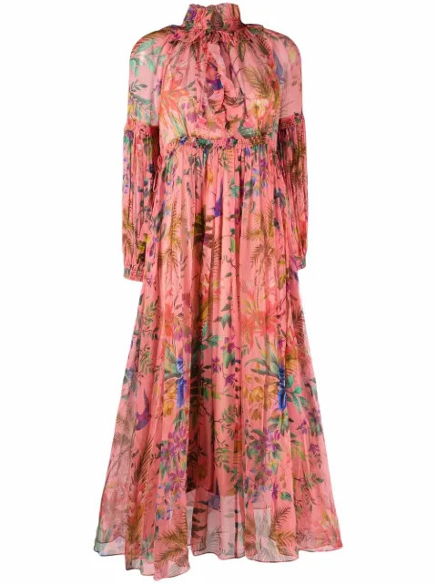 Vestido com babados e estampa floral | Farfetch (BR)
