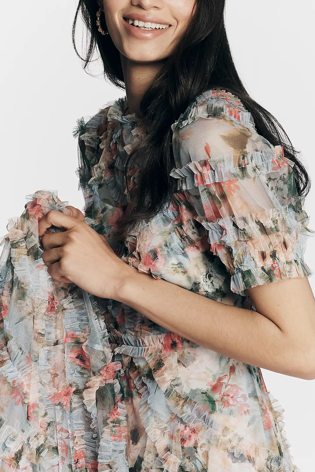 Mac Duggal Short-Sleeve A-Line Midi Dress | Anthropologie (US)