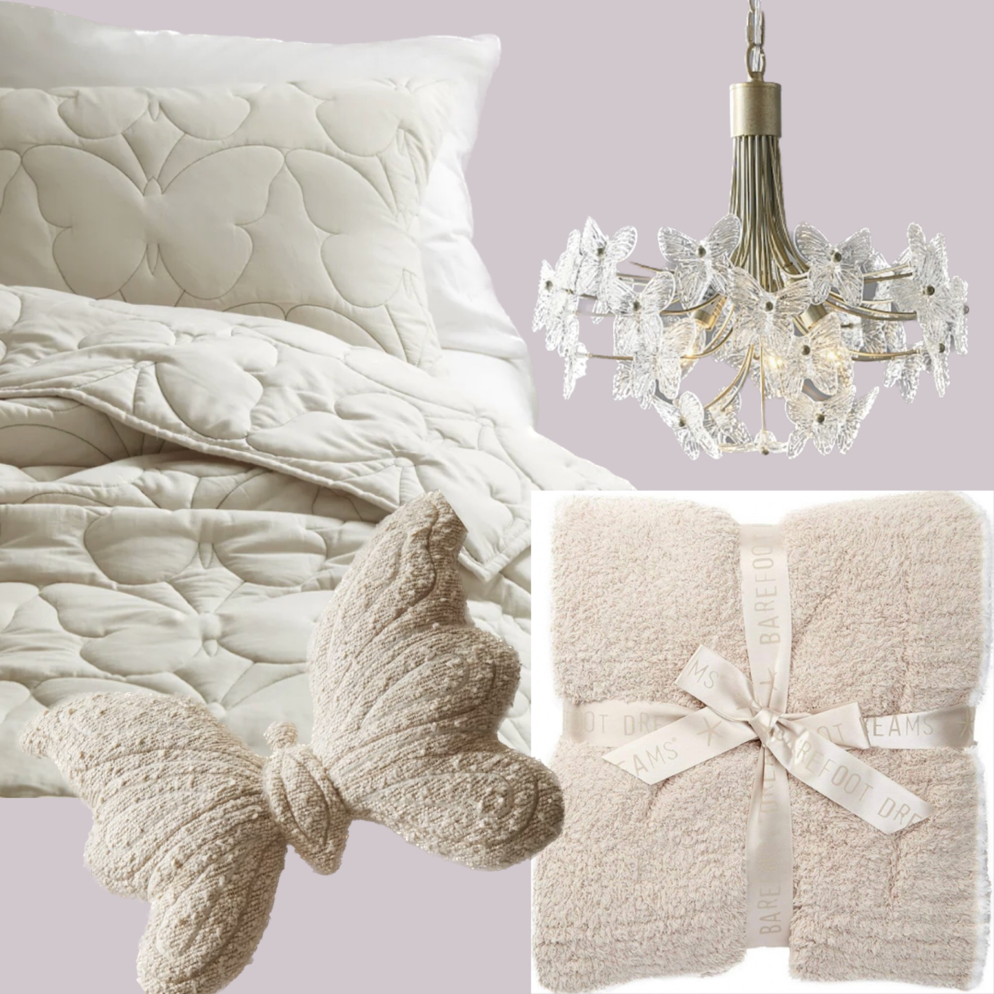 Embroidered butterfly quilt and shame set. Boucle butterfly throw pillow. Taupe barefoot dreams blanket. Crystal butterfly chandelier. Dreamy neutral butterfly bedroom. #butterfly #bedroominspo #neutral #dreamy #girlsbedroominspo #barefootdreams #throwpillow #bedquilt #throwblanket 

#LTKstyletip #LTKhome #LTKFind