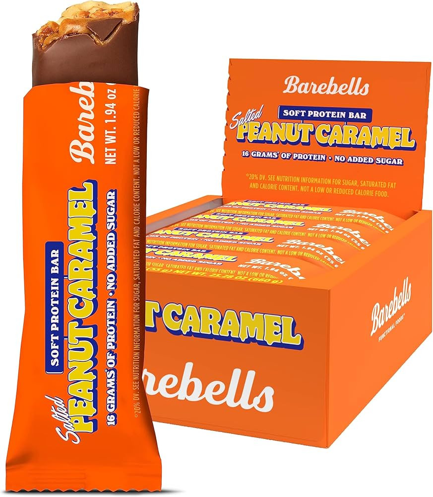 Barebells Soft Protein Bars Salted Peanut Caramel - 12 Count, 1.9oz Bars - Protein Snacks with 16... | Amazon (US)