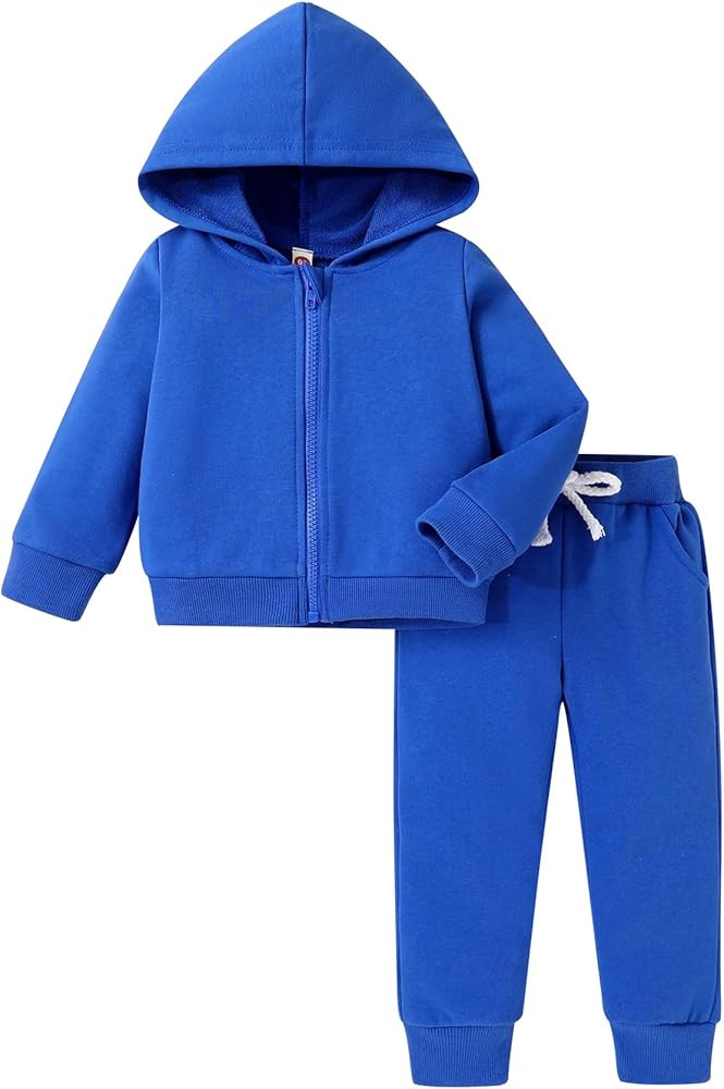Happy Town Baby Clothes for Girls Boy Solid Color Zipper Hoodie and Sweatpants Outfits Fall Winte... | Amazon (US)