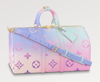 Louis Vuitton Keepall Bandouliere 45 Sunrise Pastel Pink Monogram Travel Bag | eBay US