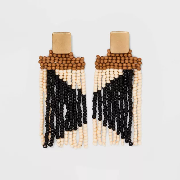 Thread Seed Bead Long Linear Earrings - Universal Thread™ | Target