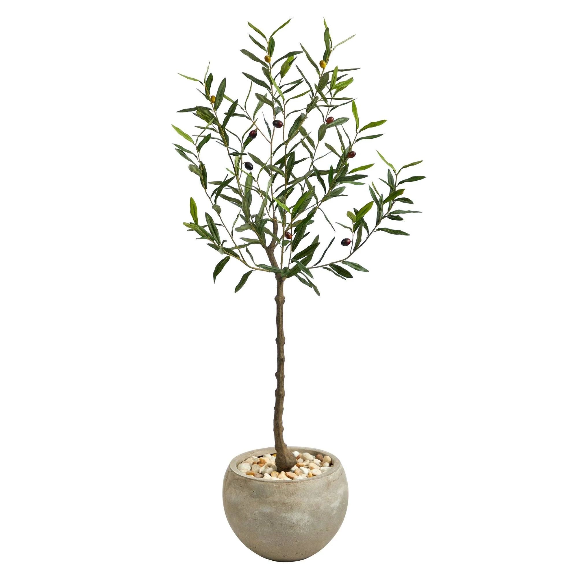 50” Olive Artificial Tree in Sand Colored Planter | Nearly Natural