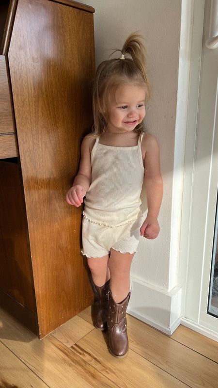 the cutest little two piece set paired with cowboy boots #cowboyboots #cowgirlboots #twopieceset #babyclothes #babyoutfit #toddleroutfit #toddlerboots #boots #toddlershoes #onsale #nordstromsale

#LTKsalealert #LTKSpringSale #LTKkids