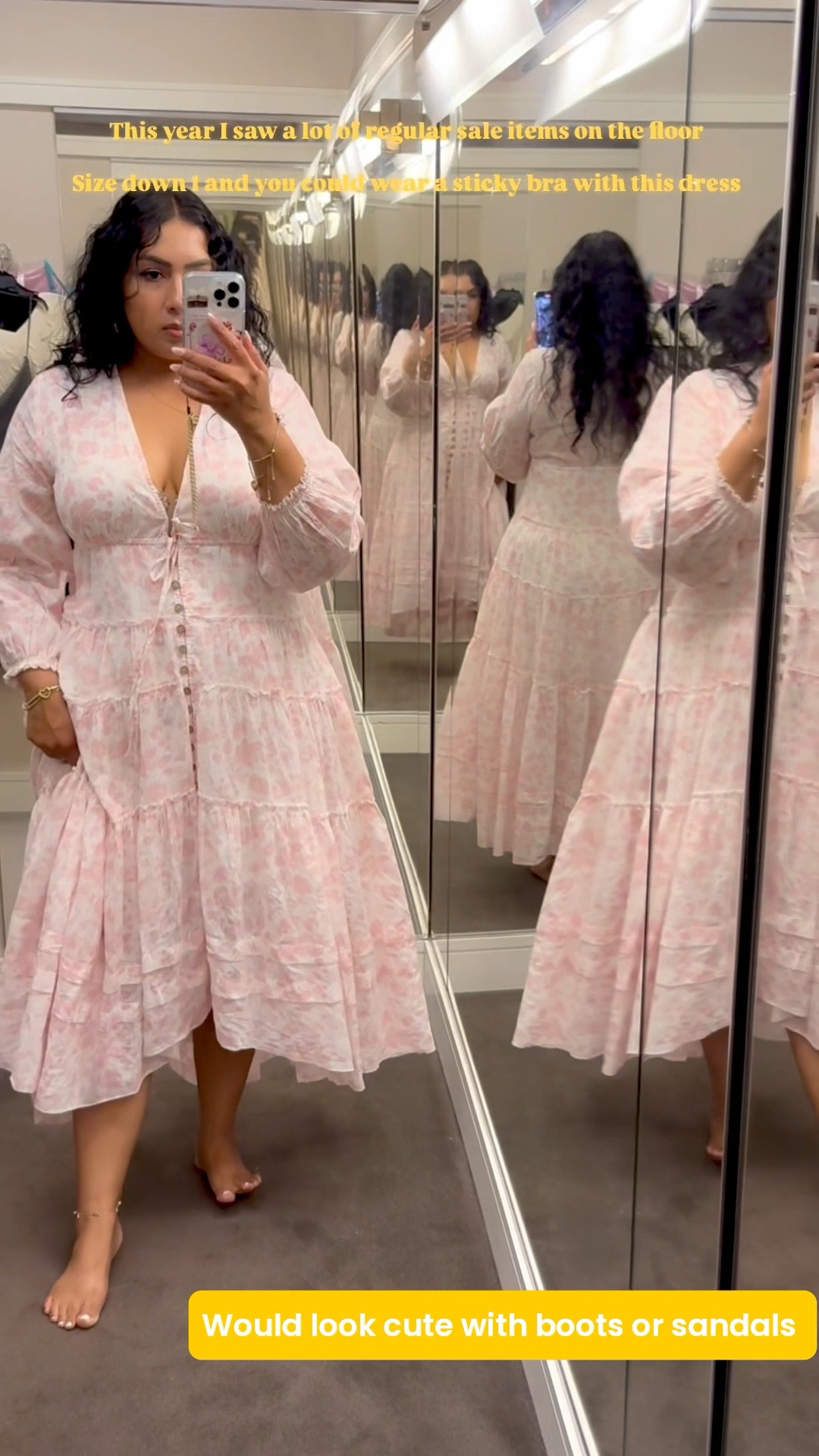 Regular sale items were on the floor this year at Nordstrom. I found this cute dress by Free People for just under $100. Size down 1. I am wearing a medium but usually wear a large.

#Nordstrom 

#LTKMidsize #LTKSaleAlert #LTKFindsUnder100