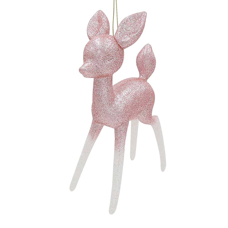 Glittered Deer Ornament, 6.5" | At Home