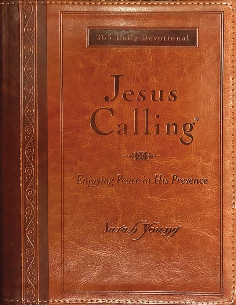 Jesus Calling, Large Text Brown Leathersoft, with full Scriptures: Enjoying Peace in His Presence... | Amazon (US)