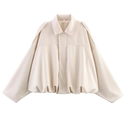 Women's Faux Suede Bomber Jacket Oversized Pilot Coats Fall Lapel Zip Up Motorcycle Streetwear Ou... | Amazon (US)