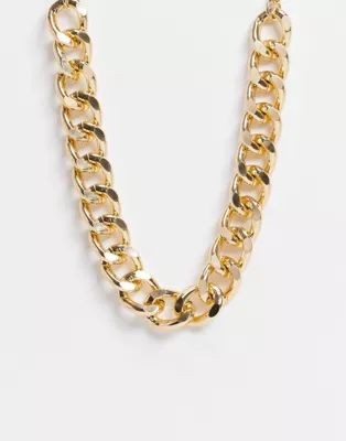 Ego chunky flat chain necklace in gold | ASOS (Global)