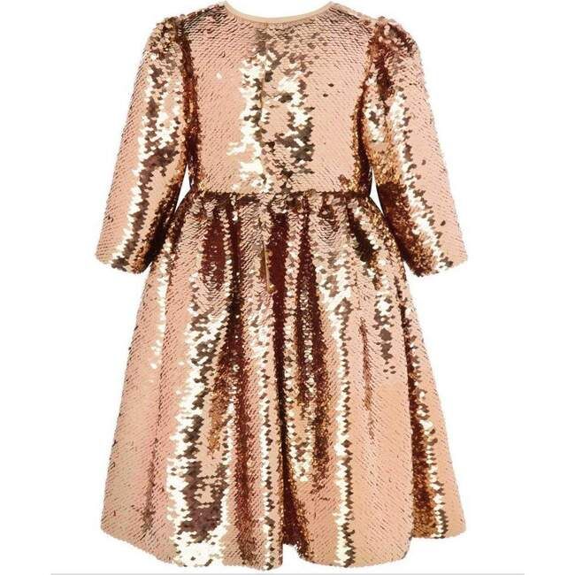 Sequin Flip Party Dress, Rose Gold | Maisonette