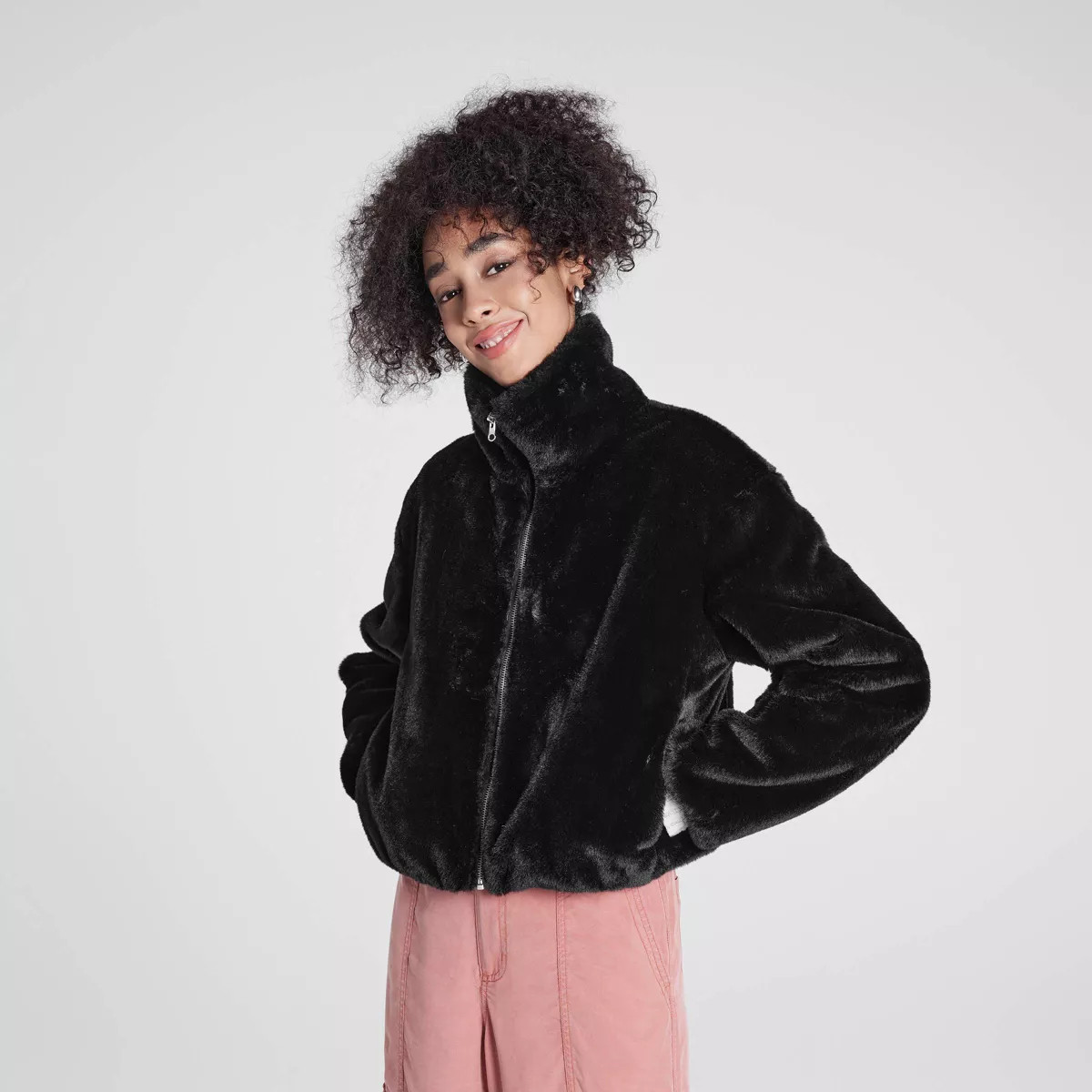 Women's Zip-Front Faux Fur Jacket - Wild Fable™ | Target