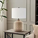 Jolina 20.5" Tall Petite/Rattan Table Lamp with Fabric Shade in Natural Rattan/Brass /White | Amazon (US)