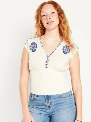 Waist-Defined Smocked Top | Old Navy (US)