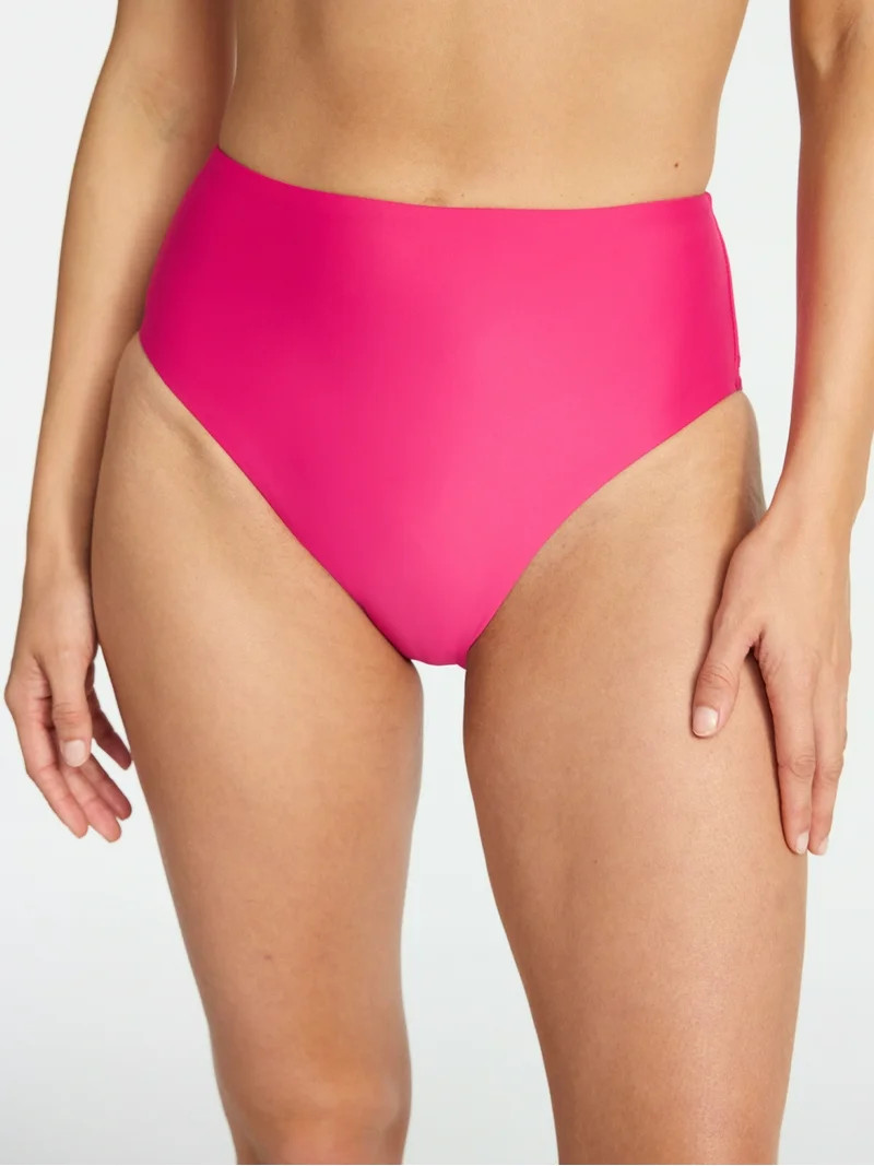 Time and Tru Women's and Women's Plus Size High Rise Bikini Bottoms, Sizes XS-3X | Walmart (US)