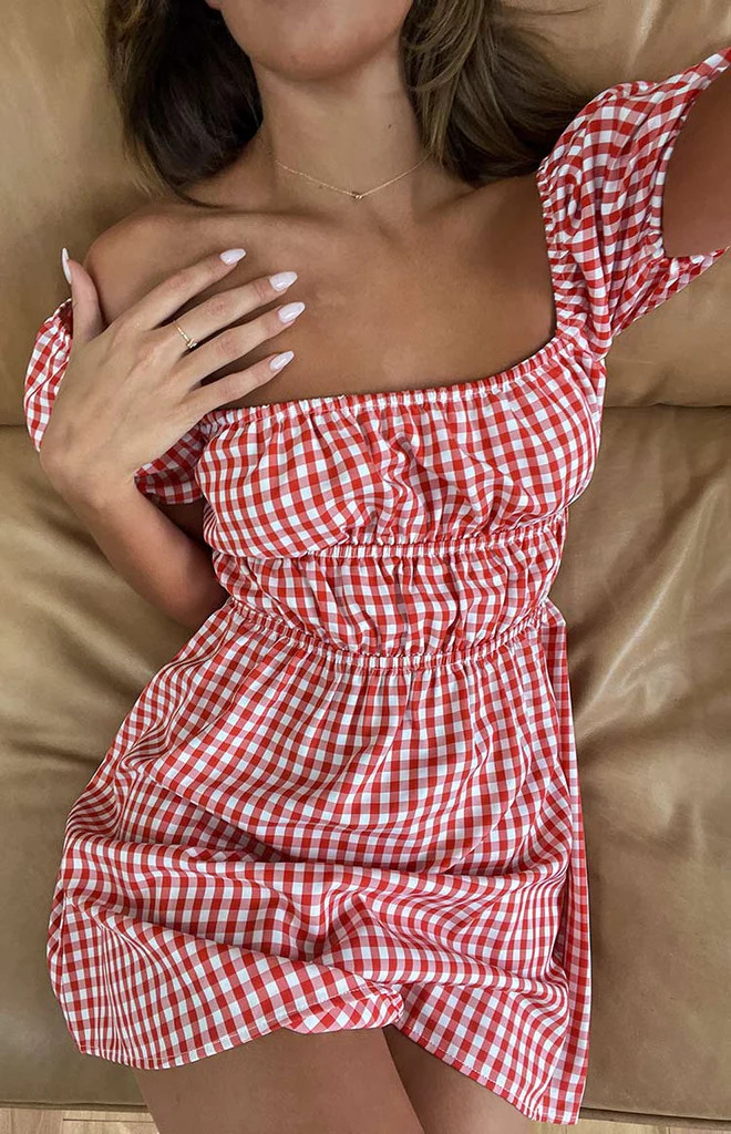 I'm Yours Red Gingham Mini Dress | Beginning Boutique (US)
