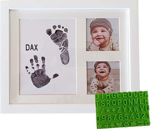 Ultimate Baby Ink Handprint Footprint Kit & Frame – with Premium Stencil to Personalize, Photo ... | Amazon (US)