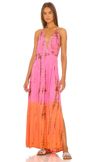 Marilyn Maxi Dress in Fuchsia & Rust Leo Ombre | Hot Pink Dress | Orange Dress | Maxi Dress | Revolve Clothing (Global)