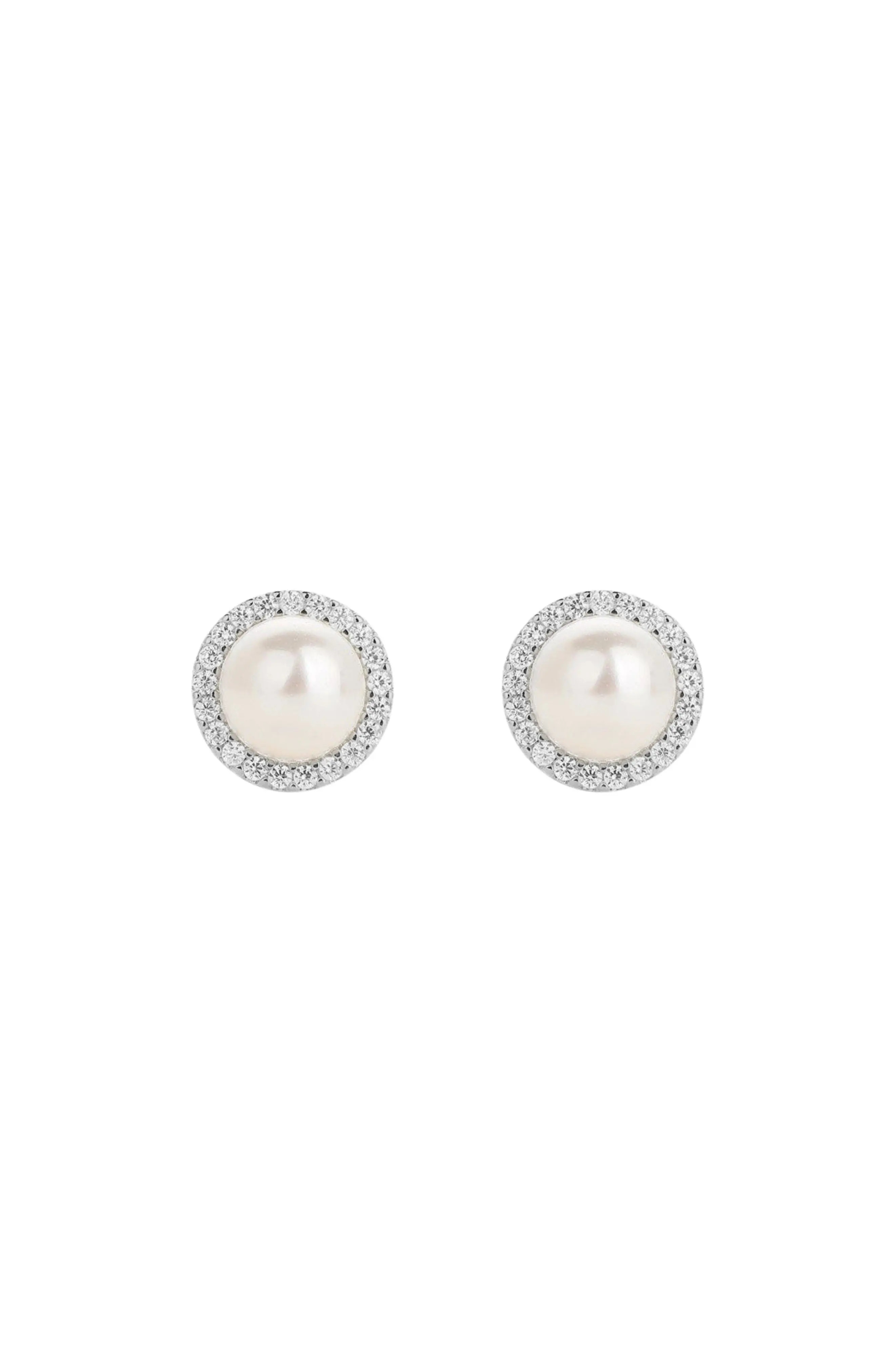 Sterling Silver 18k Gold Plated Eleanor Pearl Stud Earrings Dainty (Women) | Nordstrom | Nordstrom