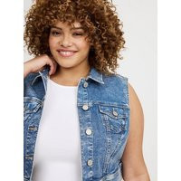 Cropped Denim Vest in Mediumblue-Denim | Torrid (US & Canada)