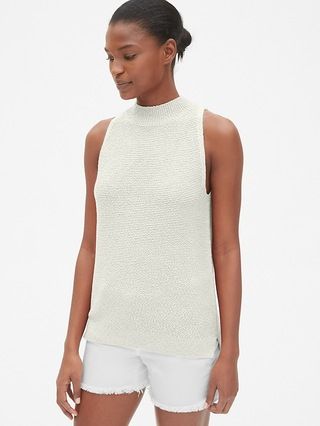 Textured Sleeveless Mockneck Sweater | Gap US