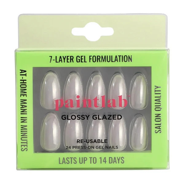 PaintLab Glossy Glazed White Press-On Nails Kit, White, 24 Count | Walmart (US)