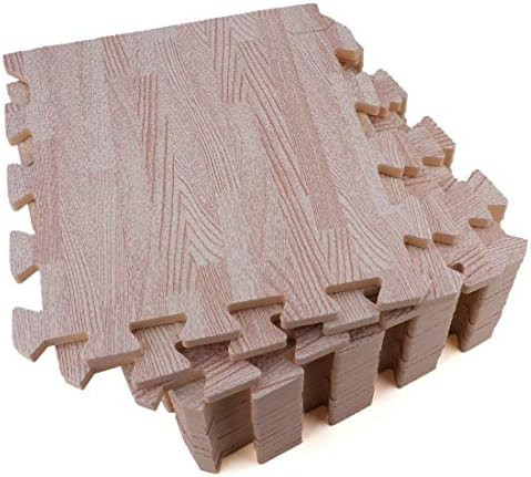 Tebery 16 Pieces Printed Wood Grain Floor Tiles 3/8-Inch Thick EVA Foam Puzzle Floor Mat | Amazon (US)
