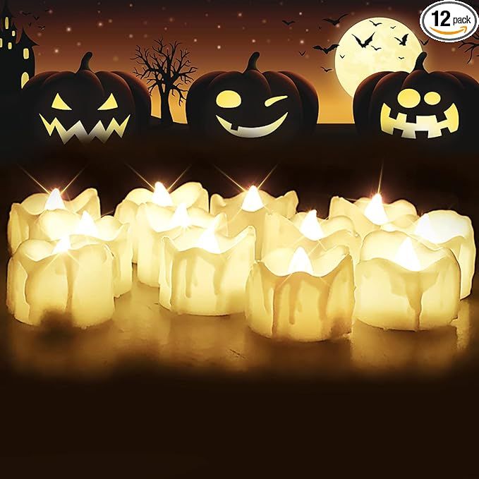 Homemory Timer Tea Lights, Flameless Flickering Battery Operated, Auto-On 6 Hours and Off 18 Hour... | Amazon (US)