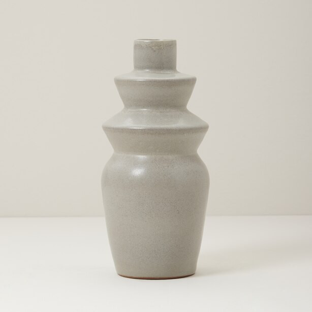 MODERN TERRACOTTA VASE, GREY | Indigo (CA)