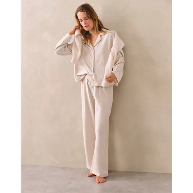 Organic Cotton Jersey Fine Stripe Relaxed Pyjama Set | The White Company UK & ROW