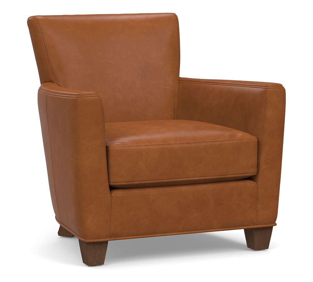 Irving Square Arm Leather Armchair | Pottery Barn (US)