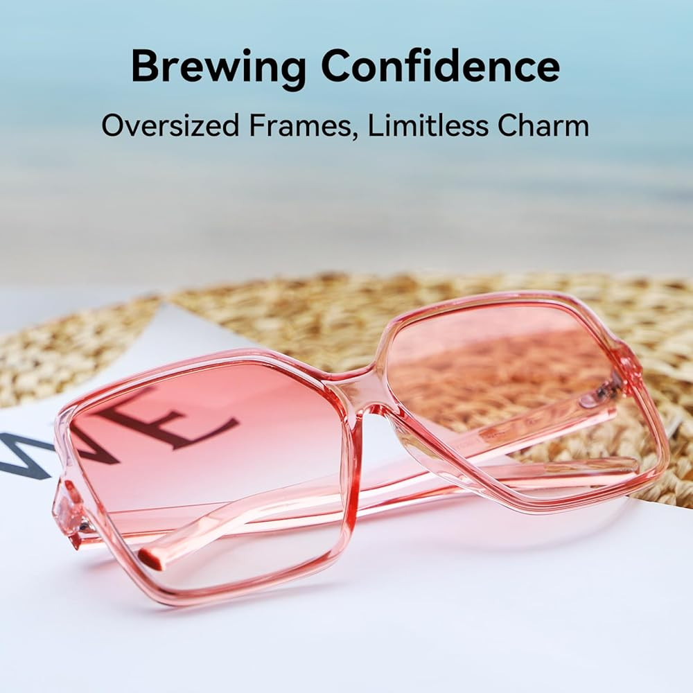 Dollger Oversized Square Sunglasses for Women Big Large Wide Fashion Shades for Men UV Protection... | Amazon (US)