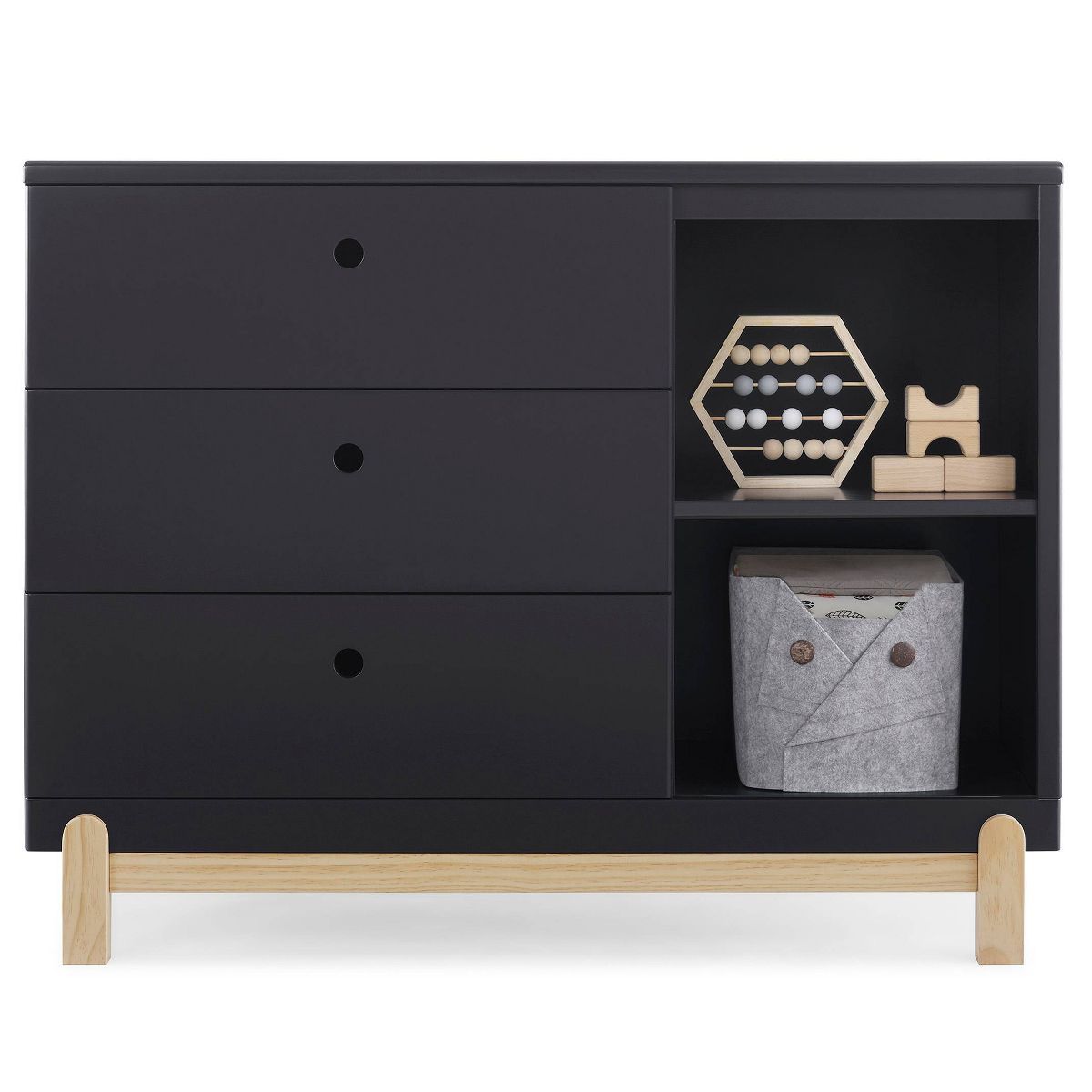 Delta Children Poppy 3 Drawer Dresser with Cubbies and Interlocking Drawers | Target