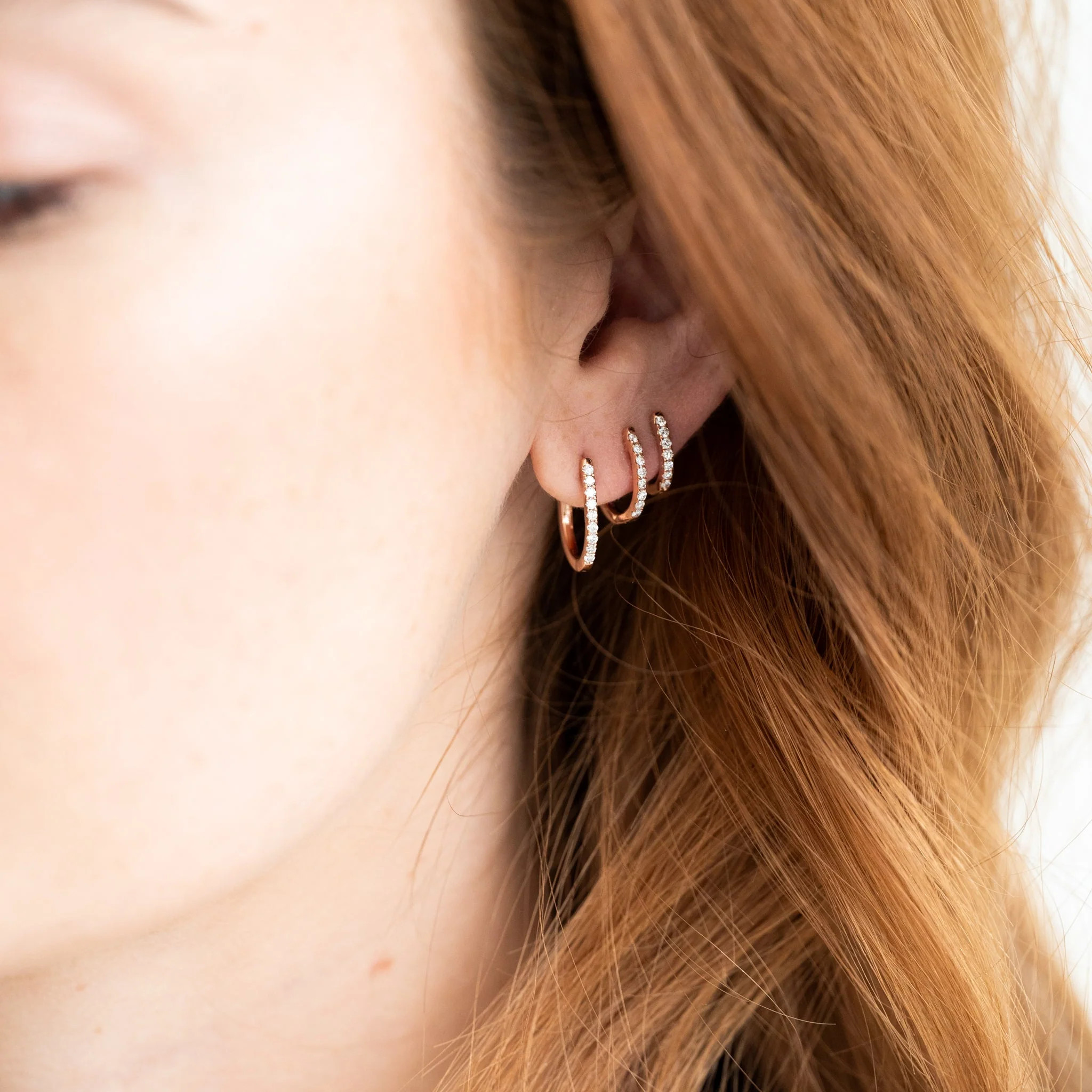 The Medium Diamond Hoops | Yearly Co.