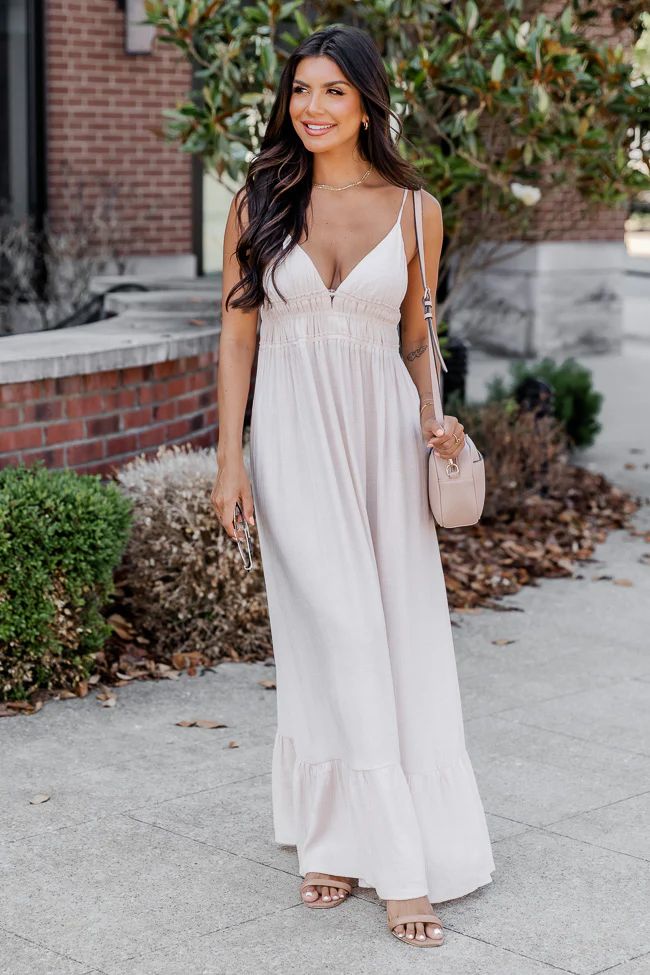 Days Like These Cream Maxi Dress FINAL SALE | Pink Lily