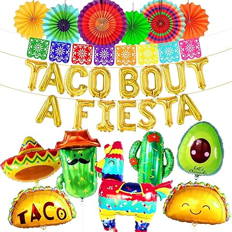 Amazon.com: 26 Pcs Taco Bout a Party Decoration, Fiesta Party Decorations Include Paper Fans Fies... | Amazon (US)